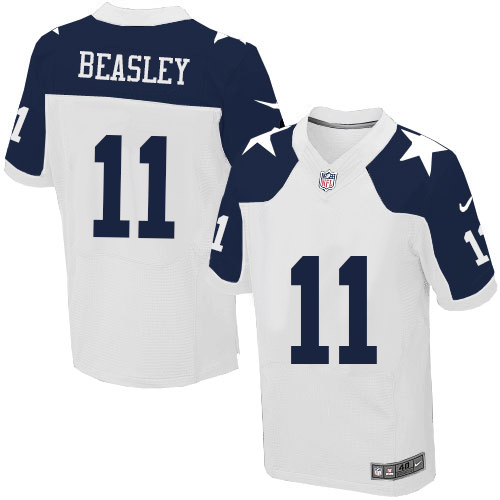 Men's Elite Cole Beasley Nike Jersey White Alternate - #11 Throwback NFL Dallas Cowboys